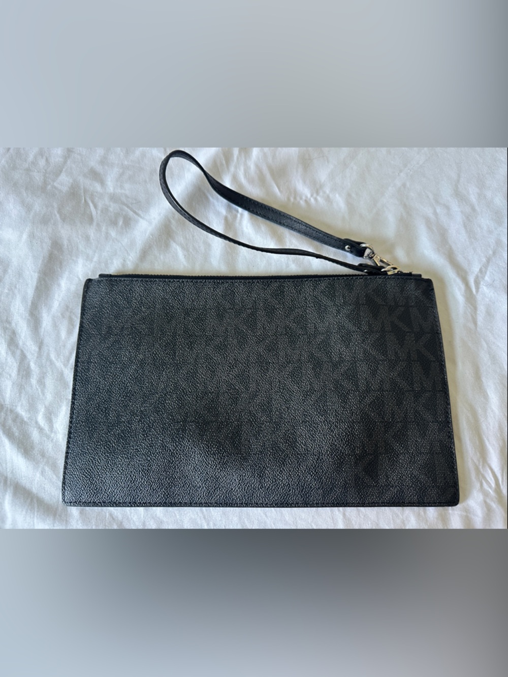 Michael Kors Black Signature Wristlet Clutch with Strap